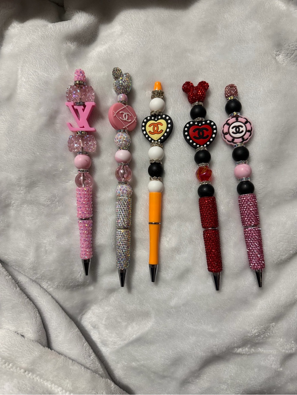 5 Long Decorative Beaded Pen - Designer-Inspired